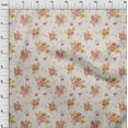 thumbnail image 3 of oneOone Cotton Poplin Peach Fabric Leaves & Watercolor Flower Floral Craft Projects Decor Fabric Printed By The Yard 42 Inch Wide, 3 of 4