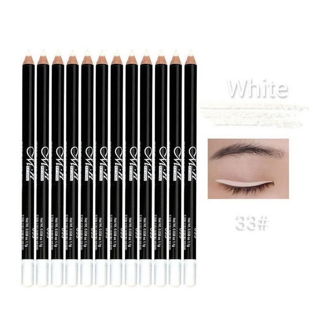 Juego de lápices delineadores de ojos en gel de 12 colores surtidos, mate, suave, resistente al agua, natural, de larga duración, delineador de labios y cejas, juego de cosméticos, kit de maquillaje, herramienta, blanco Sincero Electrónica