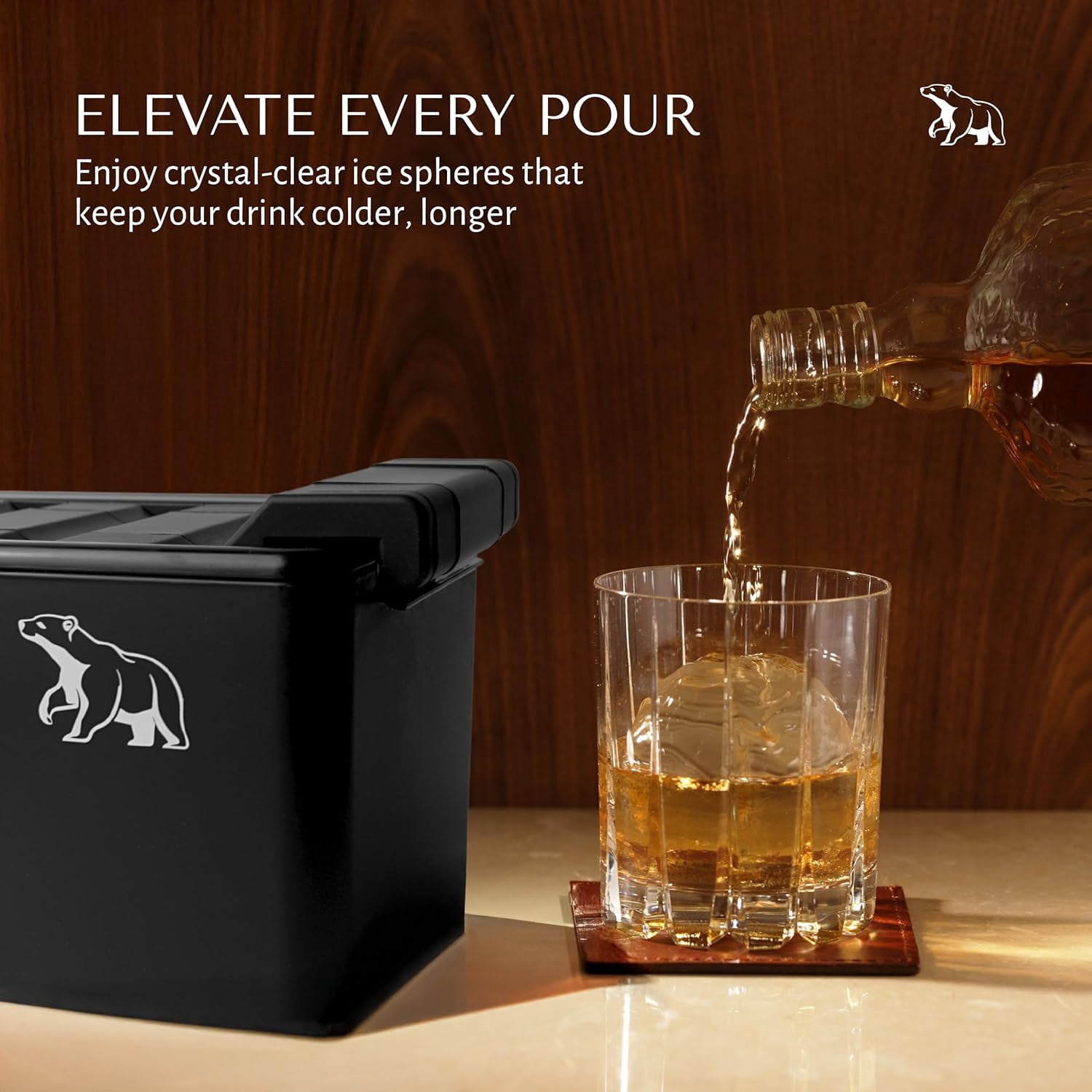 8 Sphere  Ice Ball Maker  for Whiskey & Cocktails – Creates 2 Inch Round   Ice Spheres for Home Bars, Bourbon, and Mixology