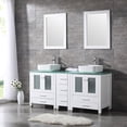thumbnail image 4 of Wonline 60-inch Modern Bathroom Vanity with Double Vessel Sinks, 2 Doors and 3 Drawers, White, 4 of 5