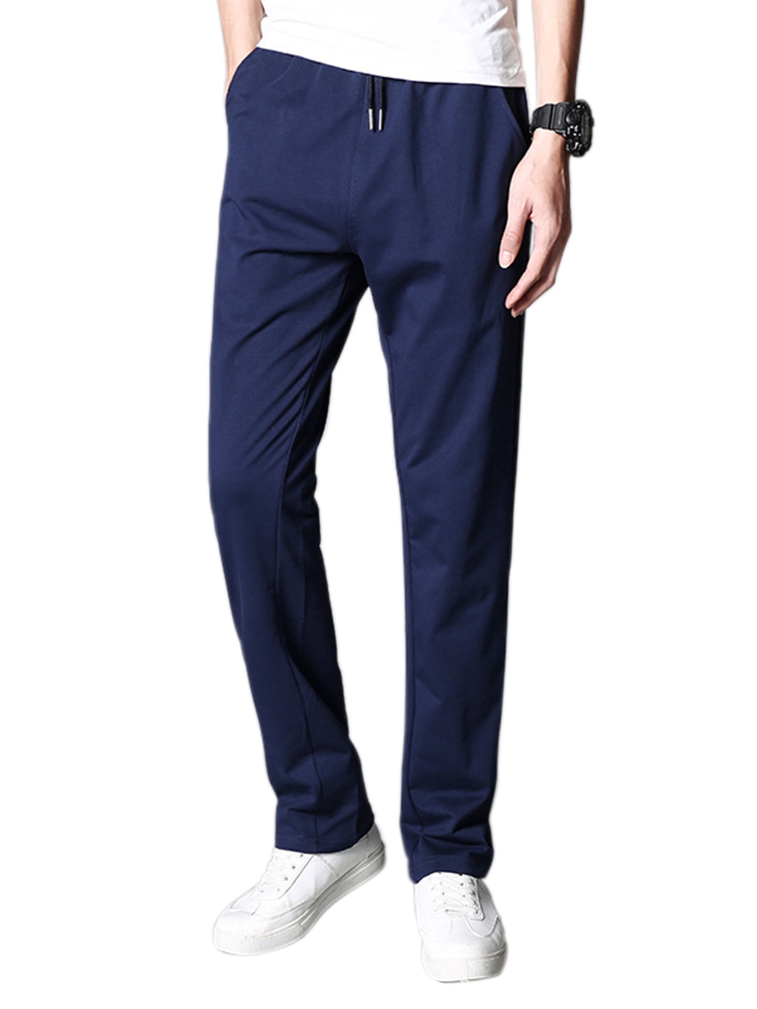 Running Workout Mens Sweatpants with Zipper Pockets Plus Size for Jogging