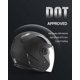 thumbnail image 3 of Casco de motocicleta VEVOR, 3/4 abierto, casco de motocross para adultos con visera transparente, cómodo para carreras y calle, con forro desmontable, homologado por DOT, (negro mate, XL), 3 of 9