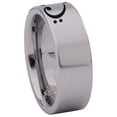 thumbnail image 3 of Bass Clef Heart Plain Tungsten Carbide Ring, 3 of 9