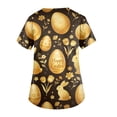thumbnail image 4 of HAVUITYY Women Easter Scrub Tops Cute Bunny Eggs Print Nursing Uniforms Breathable Plus Size Comfy Easter Scurbs for Womens, 4 of 5
