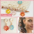 thumbnail image 3 of 12Pcs 6 Colors Alloy Enamel Daisy Flower Charms Locking Stitch Markers with Gold Tone 304 Stainless Steel Leverback Earring Findings, 3 of 5