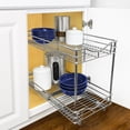 thumbnail image 5 of LYNK PROFESSIONAL 11"W x 21"D Pull Out Cabinet Organizer (2 Tier) Slide Out Pantry Shelf - Chrome, 5 of 6