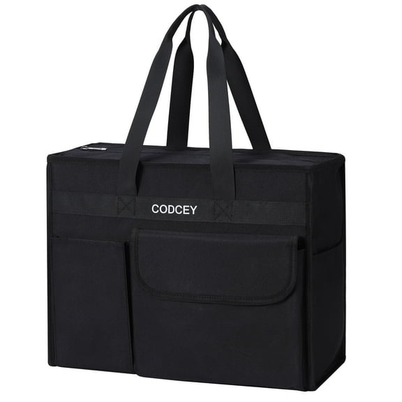 Codcey Fashion Large Utility Tote Bag with Reinforced Bottom, Waterproof Multi Pockets Beach Tote Bag for Travel, Work, School