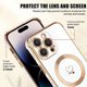 thumbnail image 3 of RV (Blanco) Funda para iPhone 14 Pro Max,： Linda funda magnética en forma de corazón con borde chapado en oro, funda de silicona a prueba de golpes oso de fresa Electrónica, 3 of 5