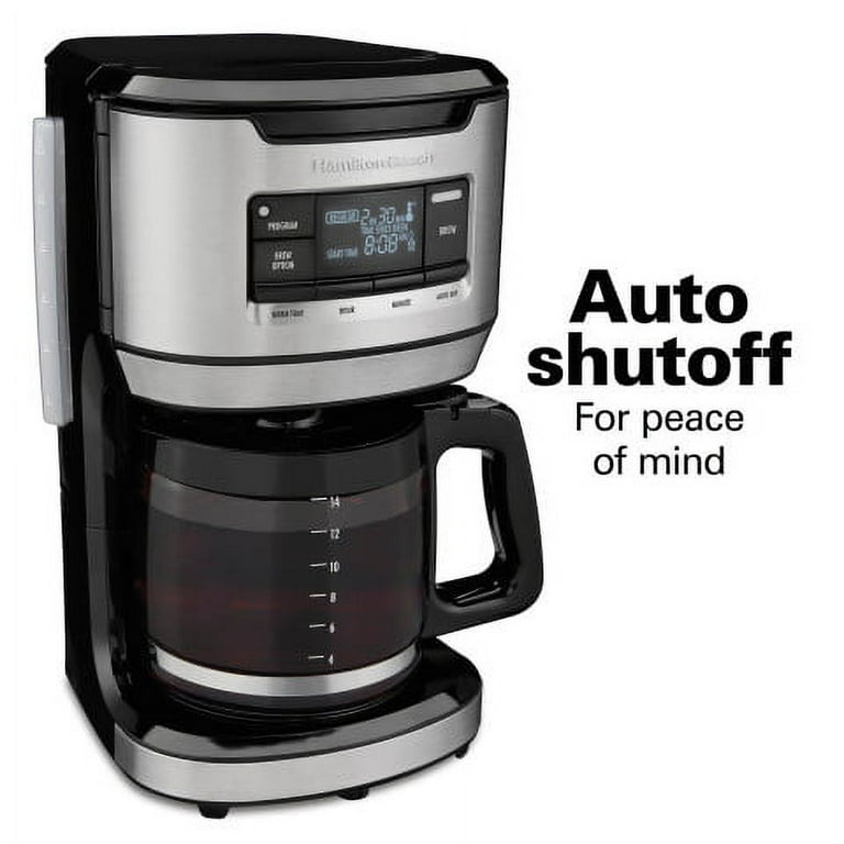 Hamilton Beach Front Fill Coffee Maker 14 Cups Glass Stainless Steel and Black 46392 Walmart