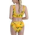 thumbnail image 3 of Picia Yellow Limes Women's High Waisted Bikini Scoop Neck Swimsuit Two Pieces Bathing Suit-Large, 3 of 8