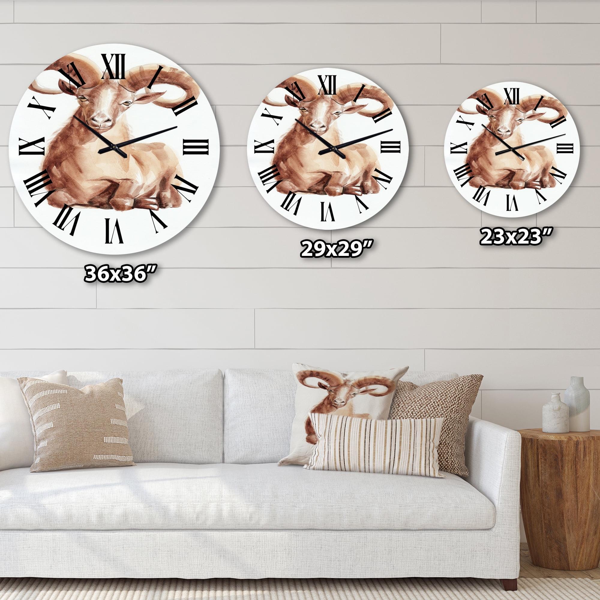 Designart 1 in Farmhouse Wall Clock