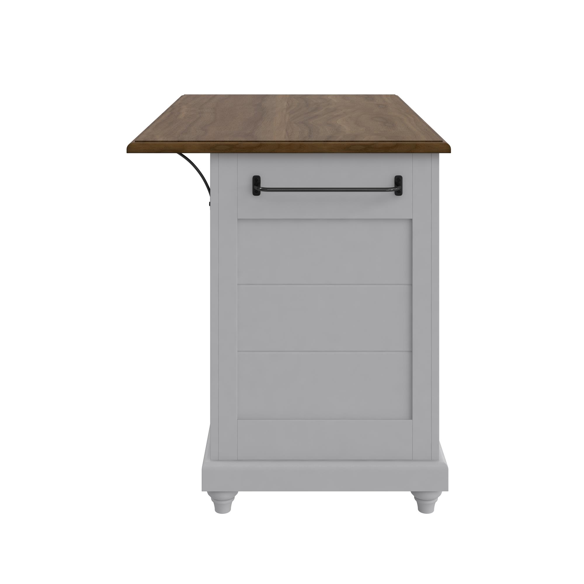 Kelsey Kitchen Island with 2 Stools and Drawers, Gray - image 2 of 28