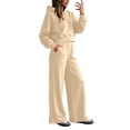 thumbnail image 5 of Women Hoodie Sets 2 Piece Outfits,Long sleeves Sweatshirts,High Waist Wide Leg Pants with Pockets,Solid Color Casual Sets,Fall Tracksuit,Spring Casual Outfits, 5 of 5