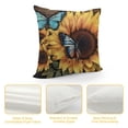 thumbnail image 4 of PIKWEEK  Rustic Sunflower Pillow Case Blue Butterflies Throw Pillow Covers Pillowslip Christmas Decorative Couch Pillow Cases Microfiber Pillow Square Cushion Cover for Sofa Bed Car, 4 of 5