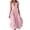 #0463-Pink, variant on Shihyeh Ladies' Casual And Fashionable Solid Color Sleeveless Button Up Lapel Dress