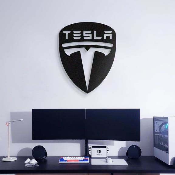 LaModaHome Tesla Metal Car Emblem
