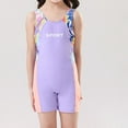 thumbnail image 6 of ZACPNCV Toddler Girls Swimsuit One Piece Cute Floral Dress Swimwear Purple 11-12 Years, 6 of 9