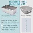 thumbnail image 5 of Stainless Steel Cat Litter Box,XXL Metal Litter Box for Big Cats 8IN Deep, Metal Pet Toilet Easy to Clean,High Sided Litter Boxes-Cat Litter Pan for Adult Cats,Non Stick, No Smell, 5 of 13