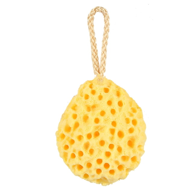 Esponja de belleza de 4 colores para ducha corporal, exfoliante, limpiador y bola de baño (amarilla)