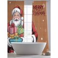 thumbnail image 5 of Merry Christmas Santa Claus Sheer Curtains 84 inches Long, Xmas Gift Winter Snowflake Brown Light Filtering Sheer Window Curtains Rod Pocket Voile Drapes for Bedroom Living Room, 2 Panels 52"W x 84"L, 5 of 6