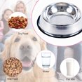thumbnail image 4 of Cuencos de acero inoxidable para perros, comida y agua, antideslizantes, apilables, platos para cachorros (paquete de 2), 4 of 5