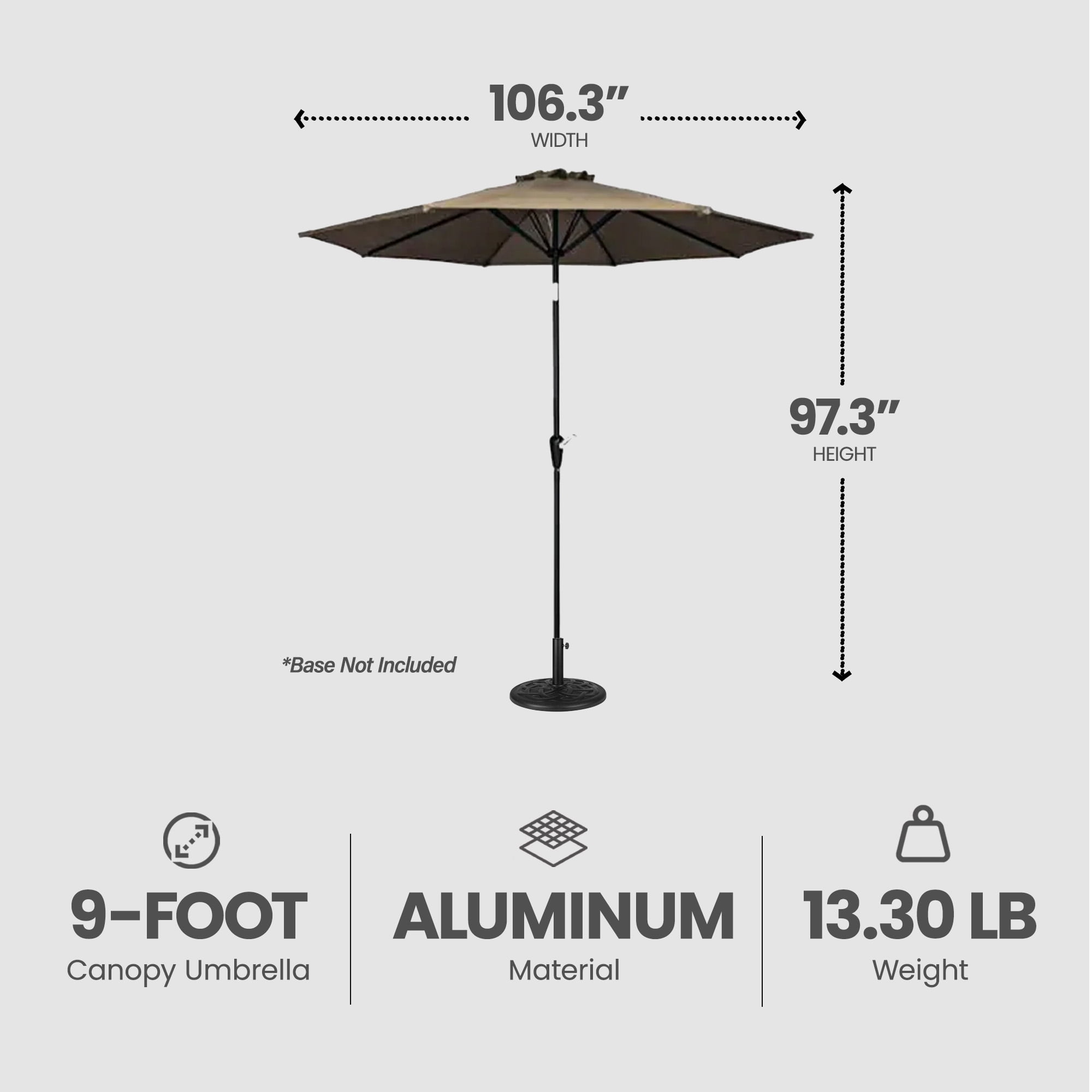 45 extension pole for hampton bay patio umbrella 45" Aluminum Extension Pole for Bar-height Tables - Black