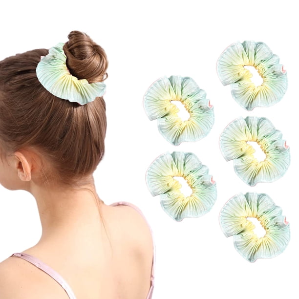 5 piezas de diademas para el cabello con degradado simple, coleteros gruesos para el cabello, coletas altas, color verde