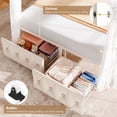 thumbnail image 4 of Homfa Queen Bed Frame with 2 Drawer, Canopy Bed Frame with Storage & Upholstered Headboard for Bedroom, Curtain Not Included, Beige, 4 of 10