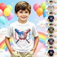 thumbnail image 4 of Toddler Tshirts Boys 2t Crewneck Letter Graphic Printed Back To School T Shirt Funny Dress Shirt Preppy Tee for Boys & Girls, 4 of 4