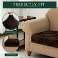 thumbnail image 4 of Subrtex Stretch Jacquard Damask Furniture Seat Cushion Slipcover (Armchair, Chocolate), 4 of 6