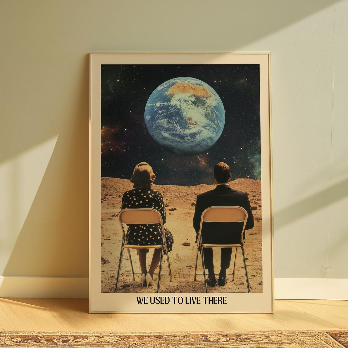 Space Poster Print Retro Wall Art Aesthetic New Home Print Retro Decor Surreal Wall Art Retro Poster For Apartment Wall Decor Art