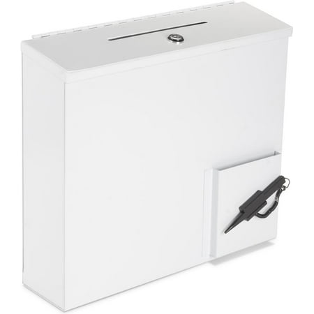 displays2go metal suggestion donation box wall or counter mount