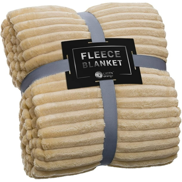 CPDD Fleece Throw Blanket for Couch \u2013 50x60, Lightweight, Champagne  \u2013 Soft, Plush, Fluffy, Warm, Cozy \u2013 Perfect for Bed, Sofa  Champagne