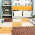 thumbnail image 4 of Wood Grain Puzzle Floor Foam Carpet Bedroom Splicing Mat  Baby Play Mat Interlocking Exercise Tiles30*30cm, 4 of 9