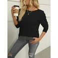 thumbnail image 5 of Women Long Sleeve Crew Neck Slim Fit Stretchy Layer T Shirts Tops, 5 of 6