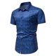 thumbnail image 2 of Camisa casual de manga corta con botones y solapa con estampado delgado para hombre Pompotops oipoqjl43369, 2 of 8
