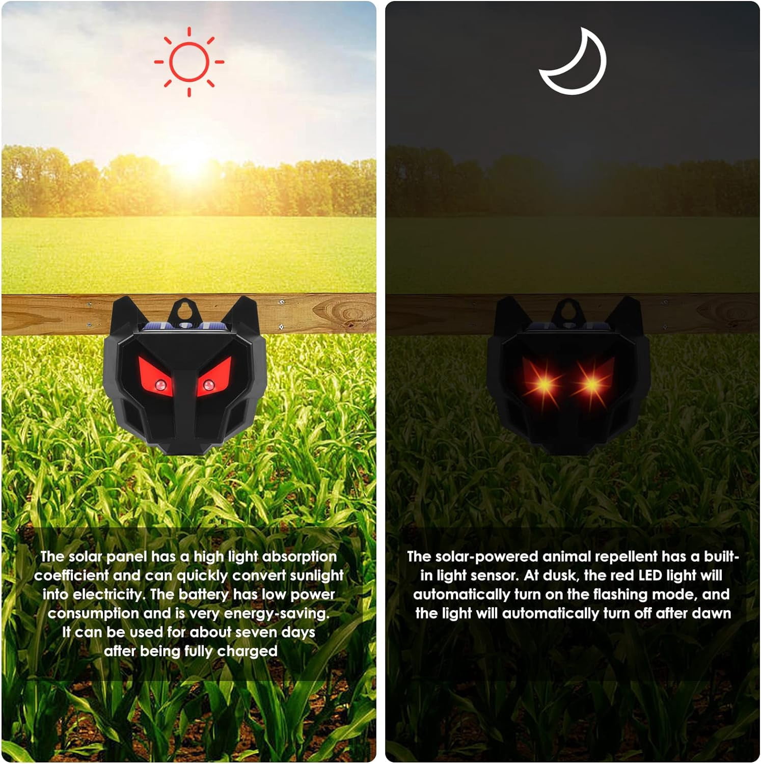 8 Pack 2025 Solar Nocturnal Animal Repeller Coyote Deterrent Predator Lights for Chicken Coop Farm Yard