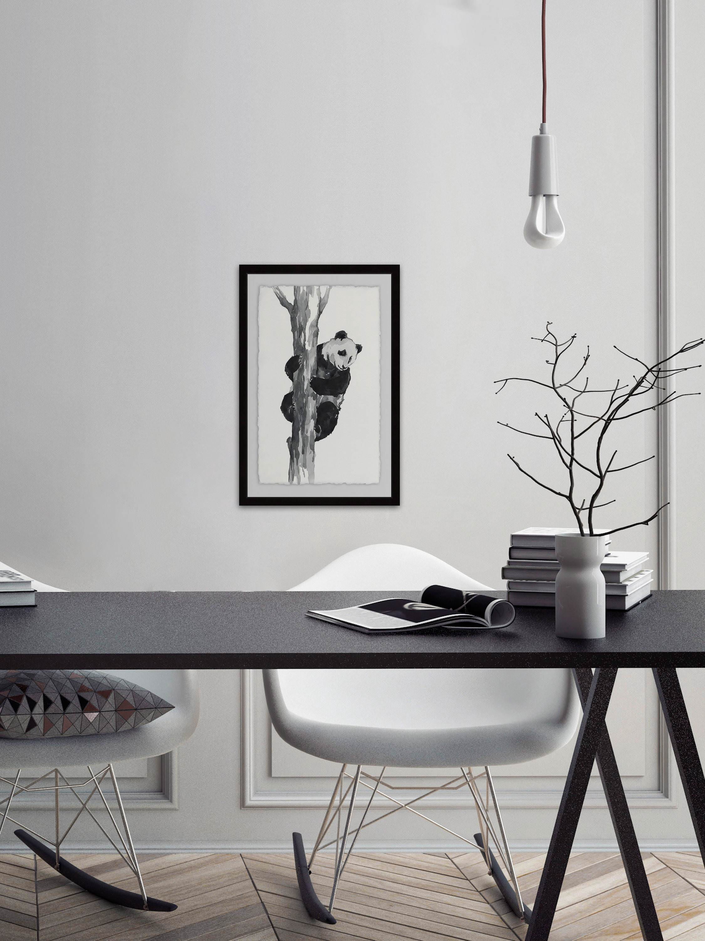 Brave Panda Framed Painting Print