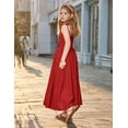 thumbnail image 6 of Arshiner Girls Summer Dress Maxi Spaghetti Strap Ruched Flowy Beach Boho Casual Teen Girl Sundress, 6 of 6
