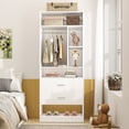 thumbnail image 3 of Homieasy Freestanding 24" Closet System with 2 Wood Drawers, 2FT Small Closet Organizer System with 6 Shelves & Hanging Rod, Walk-in Closet Systems for Small Closets, White, 3 of 10