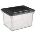 thumbnail image 2 of File Storage Box Hanging Files Organized Home Office Stacking Lid Clear Base New, 2 of 6