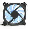 thumbnail image 2 of Dracaena 3 Pack FAN-L19 Fan, 12V DC 120mm Length of led case Fan Computer Cooler, with LED Support for Computer Water Cooling Systems, Blue, 2 of 9