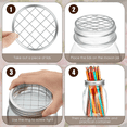 thumbnail image 4 of EZPXFCI 10PCS Metal Flower Mason Jar Lid Insert Wide Mouth Mason Jar Flower Organizer Lids Insert with Square Grids for Flower Arranging for Valentine's Day Home Office, 4 of 6
