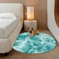 thumbnail image 2 of Ocean Waves Round Area Rug 6Ft Washable Circle Rugs for Bathroom Office, Abstract Turquoise Summer Beach Water Non-Slip Carpet Floor Mats Indoor Outdoor Carpet Runner Aesthetic Home Decor, 2 of 8