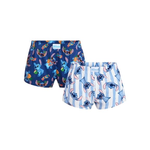 Disney Stitch Women's Jersey Knit Sleep Shorts, 2-Pack, Sizes XS-3X