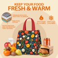 thumbnail image 5 of Pioneer Flower Floral Print Pattern Insulated Lunch Bag for Women & Adults,Large Portable Soft Cooler Lunch Bag,Thermal Food Storage Tote with Pearl Cotton,8.66L,8.75x5.75x9.5 Inch, 5 of 6