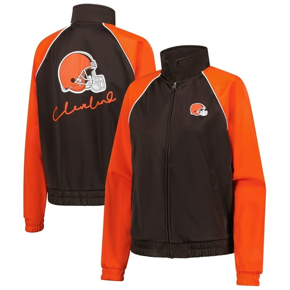 Women's G-III 4Her by Carl Banks Brown Cleveland Browns Replay Full-Zip Track Jacket