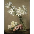 thumbnail image 2 of Fantin-Latour, Henri 19x24 White Modern Wood Framed Museum Art Print Titled - Lilies in a Vase, 2 of 4