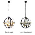 thumbnail image 6 of RADIANCE goods Farmhouse-Style Black/Bronze/Wood 3 Light Pendant 20" Wide, 6 of 6
