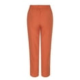 thumbnail image 5 of Orange Womens Loungewear Trousers Cotton Solid Color Daily Cargo Pants Women, 5 of 5